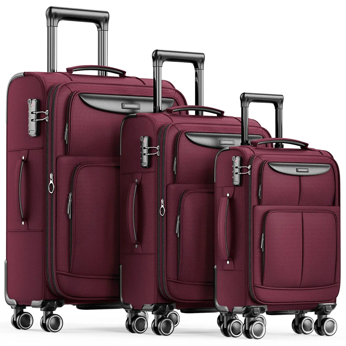 Luggage Sets 3 Piece Softside Expandable Durable Suitcase Sets |.