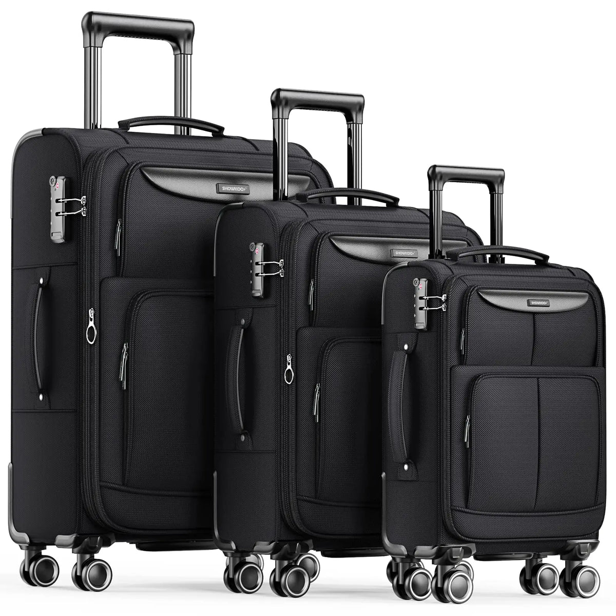 Luggage Sets 3 Piece Softside Expandable Durable Suitcase Sets |.