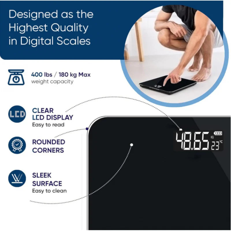 This New, High-Precision Digital Weight Scale Features a High-Definition LCD Display with a Backlight..