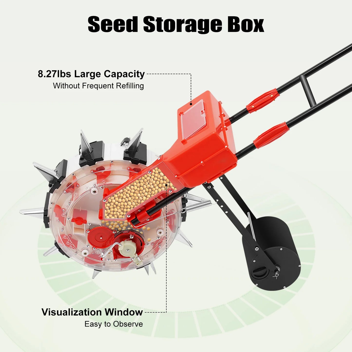 Hand-Push Seeder 10-Hole Garden Seeder Metal .