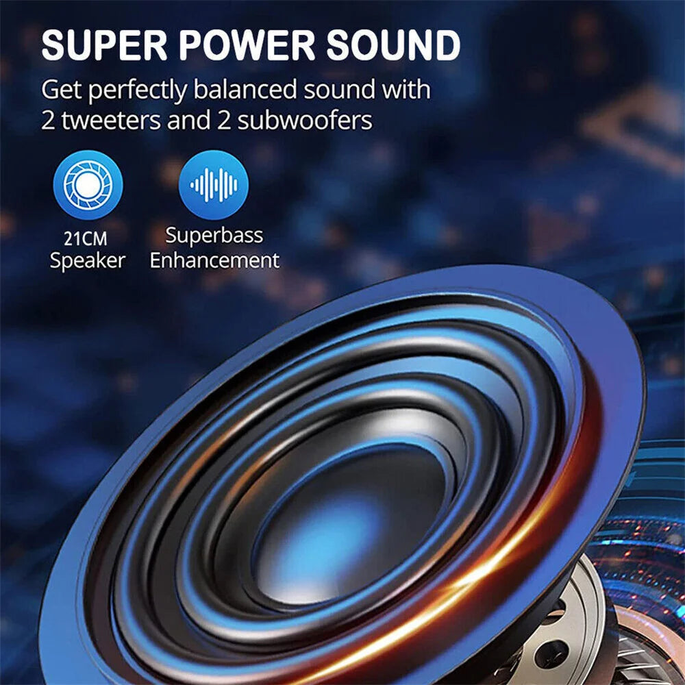 3000W Portable Bluetooth Speaker Sub Woofer Heavy Bass Sound System Party.