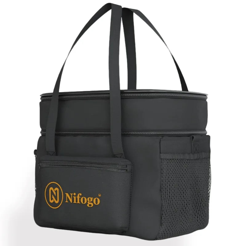 Insulated Lunch Bag, Large‑Capacity Leak‑Proof Cooler Tote Bag with Shoulder Strap, Multi‑Pocket Thermal Food Carrier. Portable Aluminium Foil Insulation .