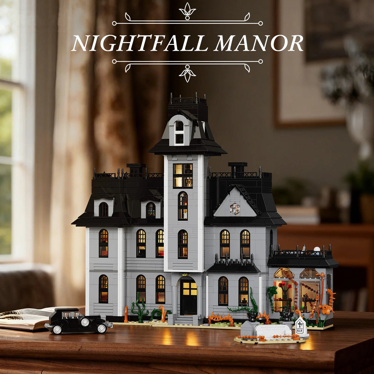 Gothic House Building Blocks Set Nightfall Manor Architecture Bricks Creative.