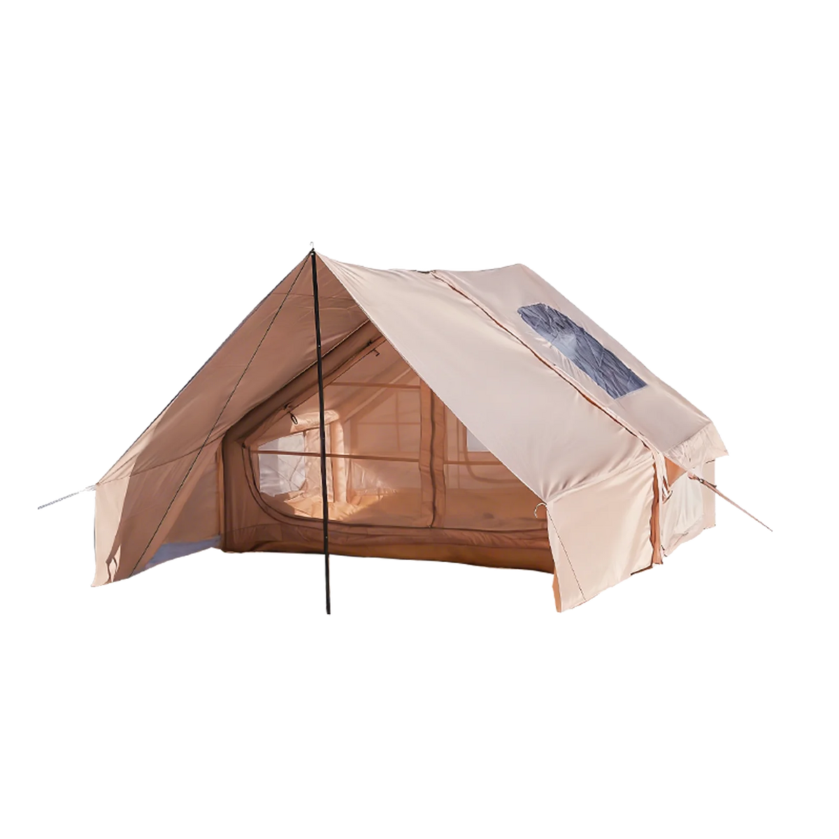 PAKICETUS Large Luxury Inflatable Glamping Tent with Manual Hand Pump, Easy Setup 4 Season Anti-Snow Spacious Family Shelter, Weatherproof Air Tent .