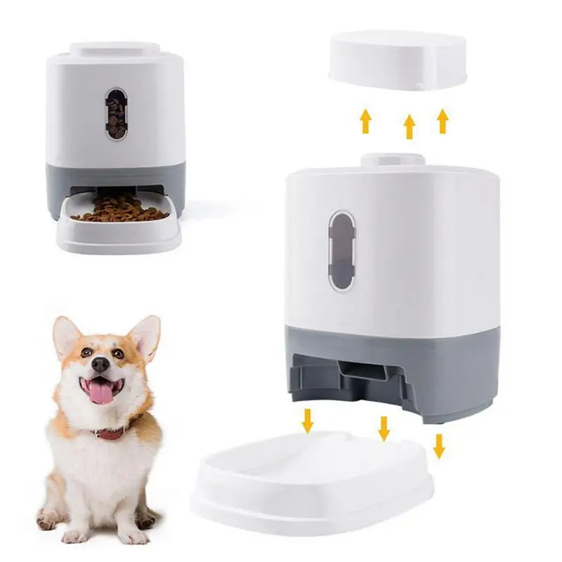 Cat Food Dispenser 1.5L Press Automatic Dog Treat Feeder With Bowl Slow Feeding Bowl Interactive Enrichment Toys For Small