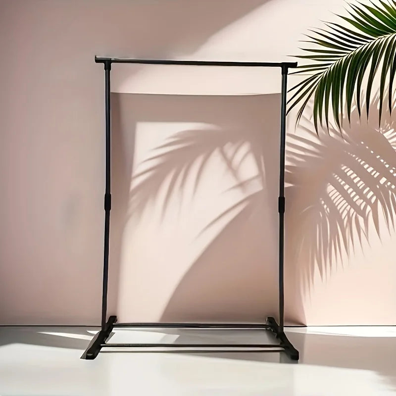 Space Saving Metal Clothes Rack with Adjustable Hanging Rod