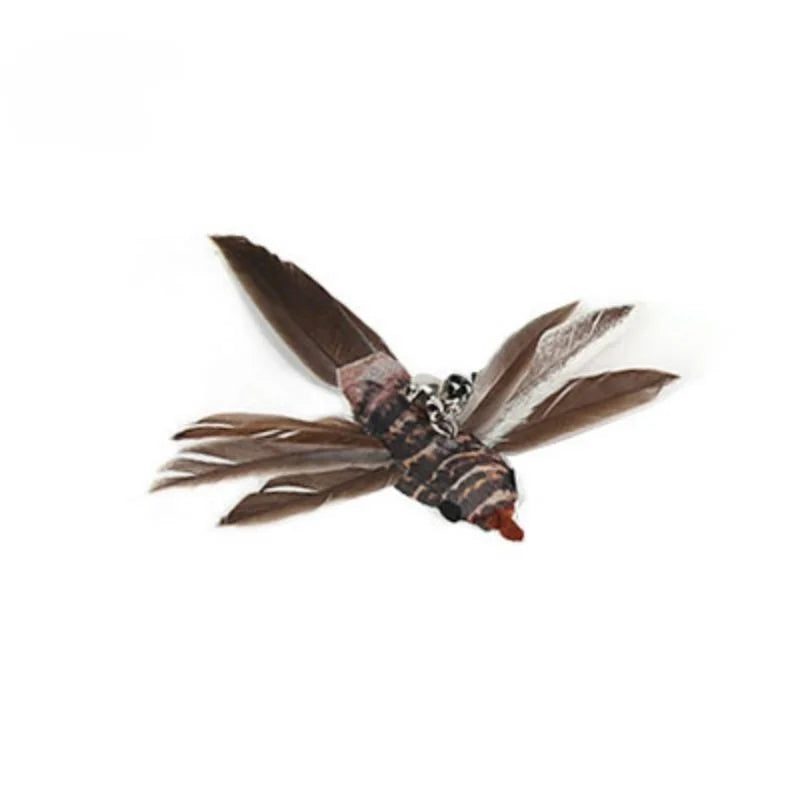 Bird/Feather Cat Wand with Bell Powerful Suction Cup  Cats Kitten Hunting Exercise