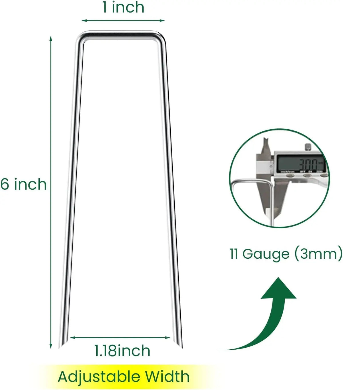 6 Inches 10Pcs  Heavy Duty Galvanized Steel Garden Stakes Staples Securing Pegs for Securing Weed Fabric Landscape Fabric Netting