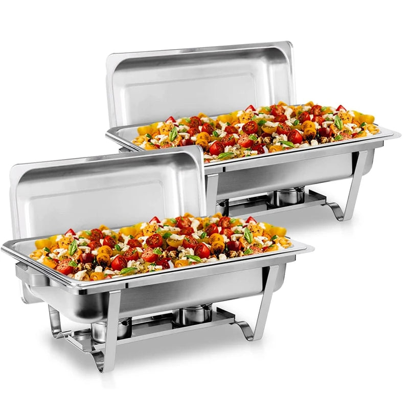 2/4/6 Pack 8QTChafing Dish Buffet Set Stainless Steel Food Warmer Kit with Lids Holders