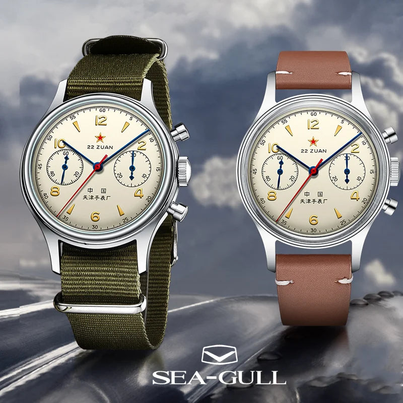 Seagull 1963 International Edition Watch for Men Chronograph Manual Winding .