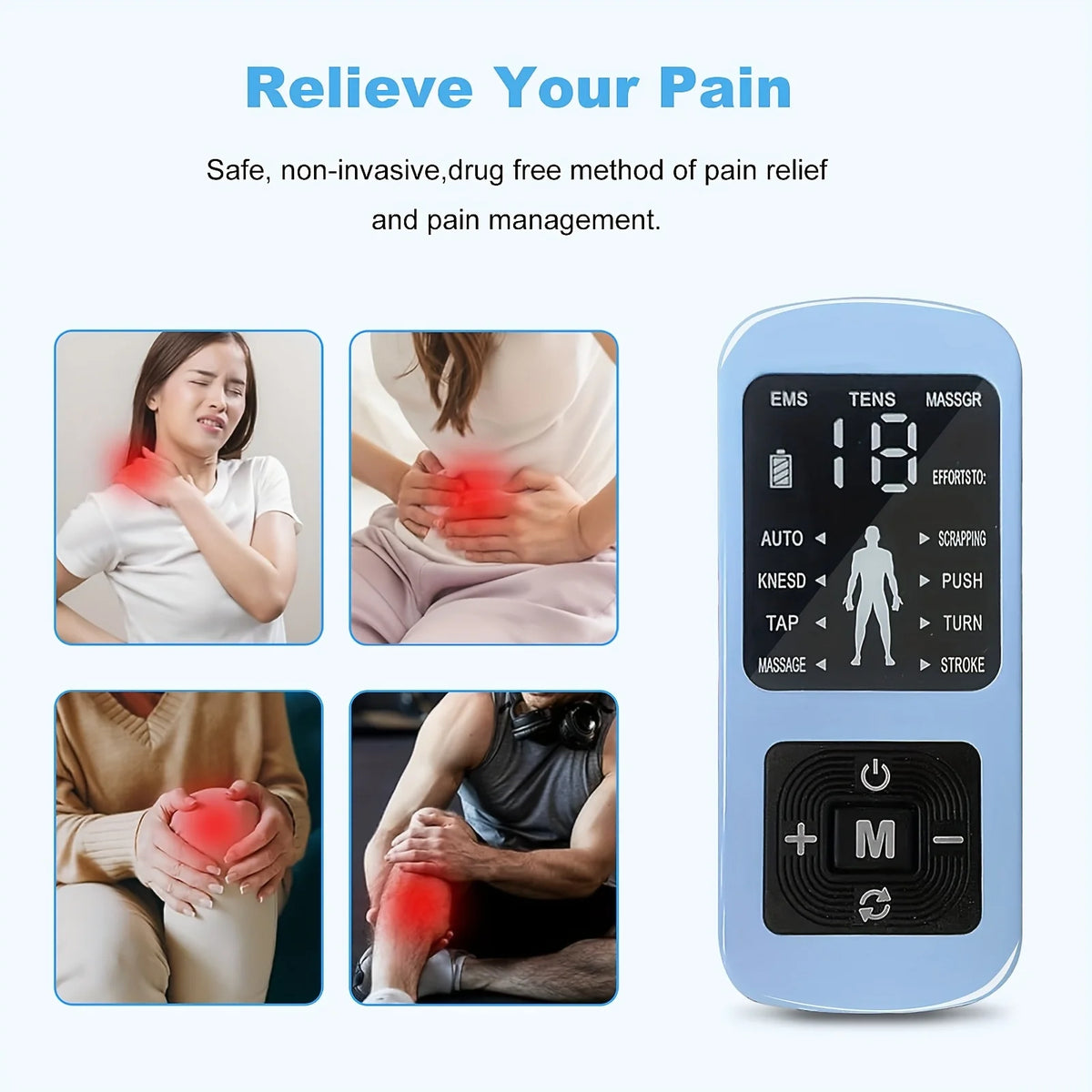 Muscle Stimulator Relieves Body Fatigue, Back Pain, Neck Pain, Carpal Tunnel Syndrome Pain, Arthritis And Foot Pain,.