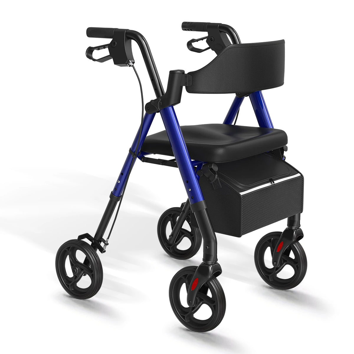 Rollator Walkers For Seniors, Foldable Walker With Seat,. Durable Aluminum, 8" Big Wheels For All