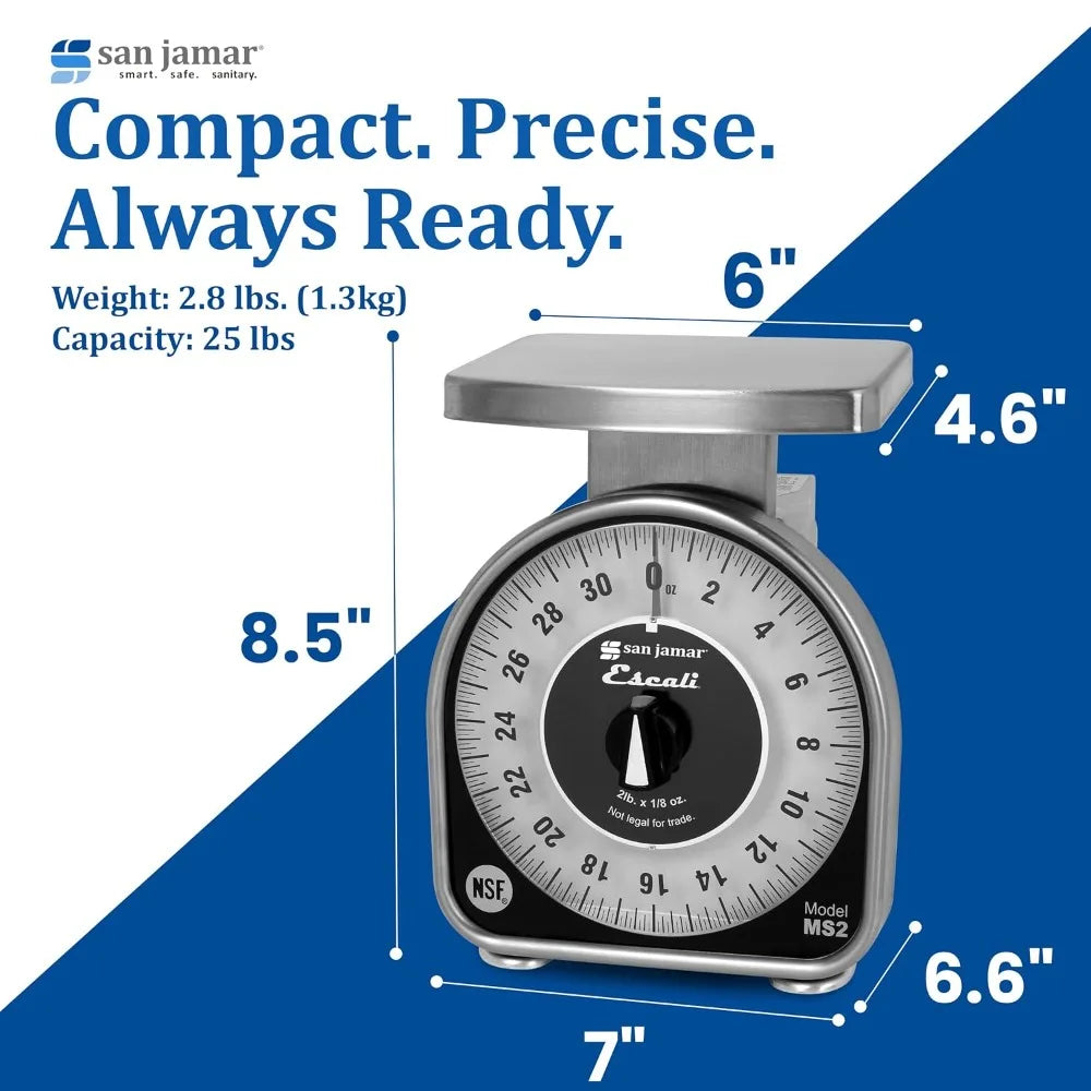 .Mechanical Dial Scale Manual Food Scale with 2 Pound Capacity .