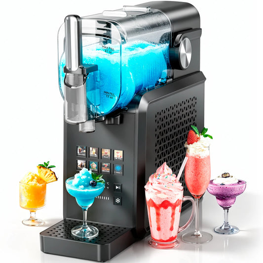 2-in-1 Slushie Machine 90 oz Large Capacity Frozen Drink Maker No Ice Needed Auto-Clean with LED Display .