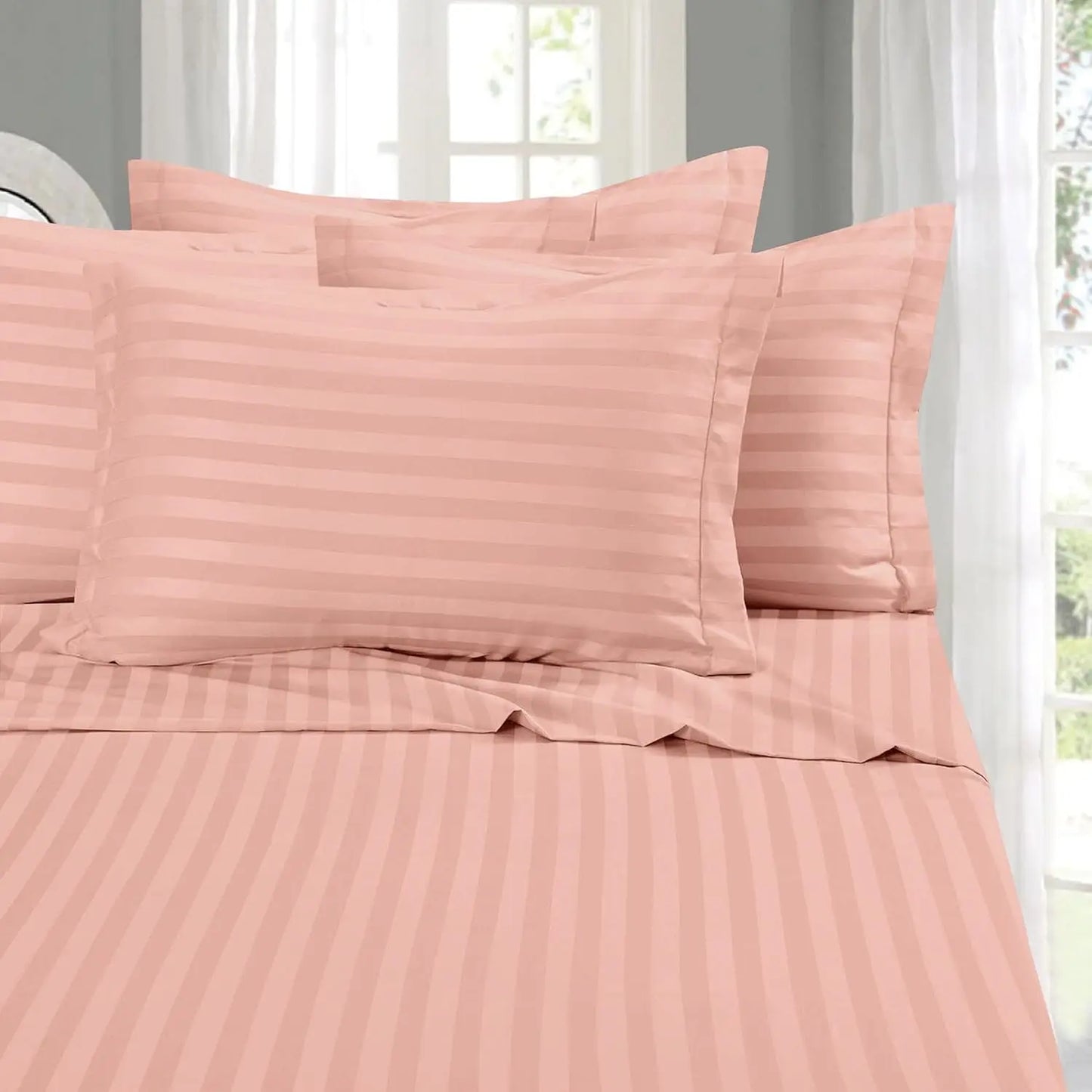 6-Piece King Sheet Set - Deep Pocket Microfiber Bed Sheets .4 Pillowcases, Dusty Rose