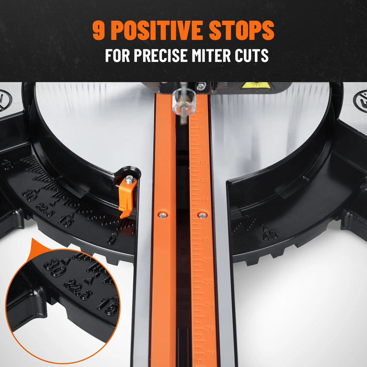 10" Sliding Miter Saw, Multi-Material Cutter with 3 TCT Blades, Dual Mode, 5000/3200RPM, Laser, 0-45° Bevel, 9 Stops