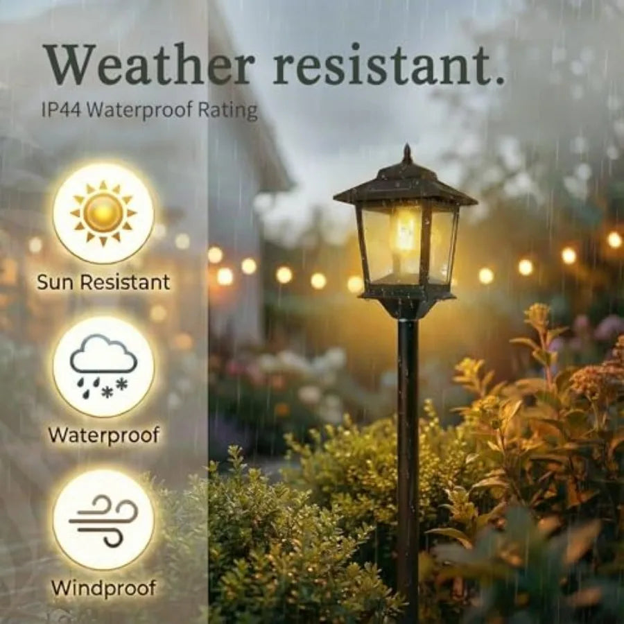 Outdoor Solar Post Lights, 2-Pack 63" Dusk to Dawn Solar Lamp Posts, Waterproof Floor Lamps.