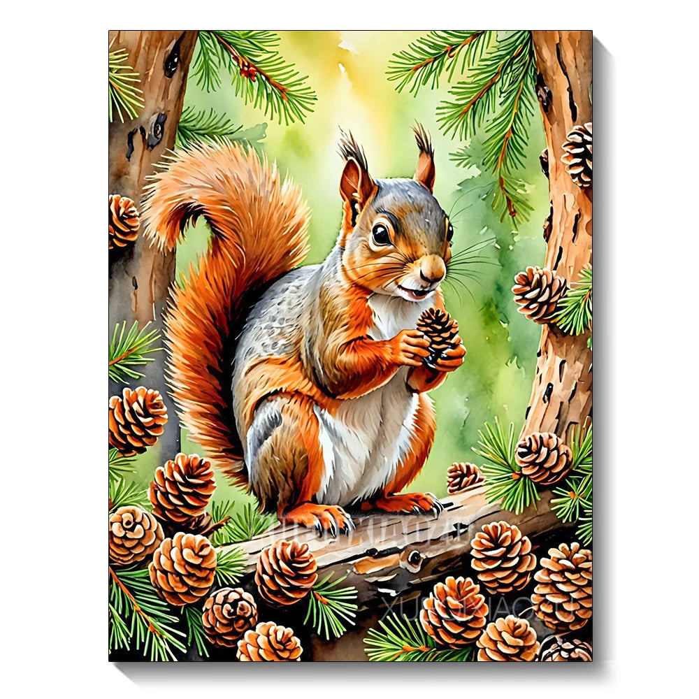 Watercolor Animal Series Diamond Painting Decoration Diy Full Rhinestone Eagle Raccoon Mosaic Cross Stitch Kit Gift