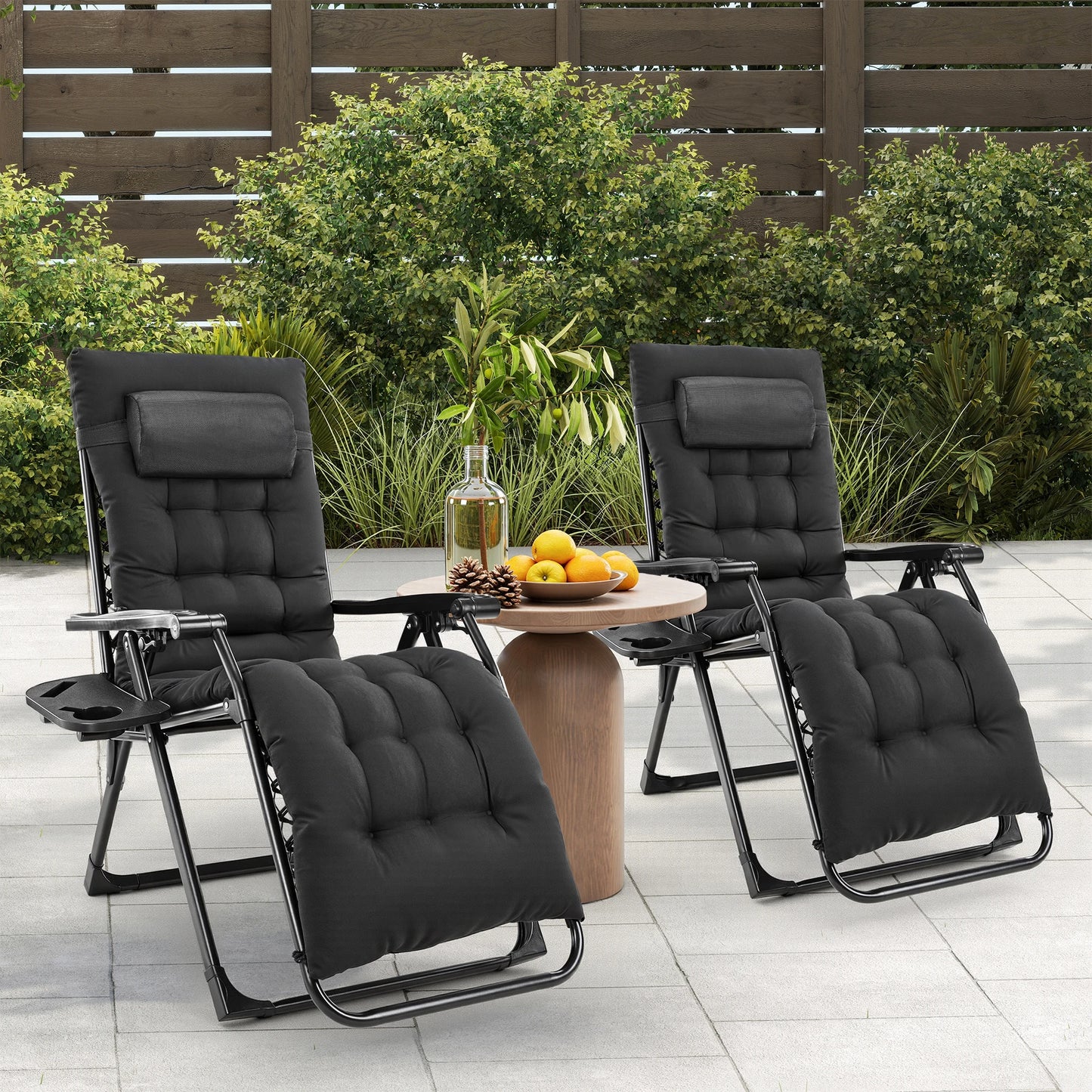 Zero Gravity Recliner . Lounge Chair Folding Portable with Cup Holder Trays.