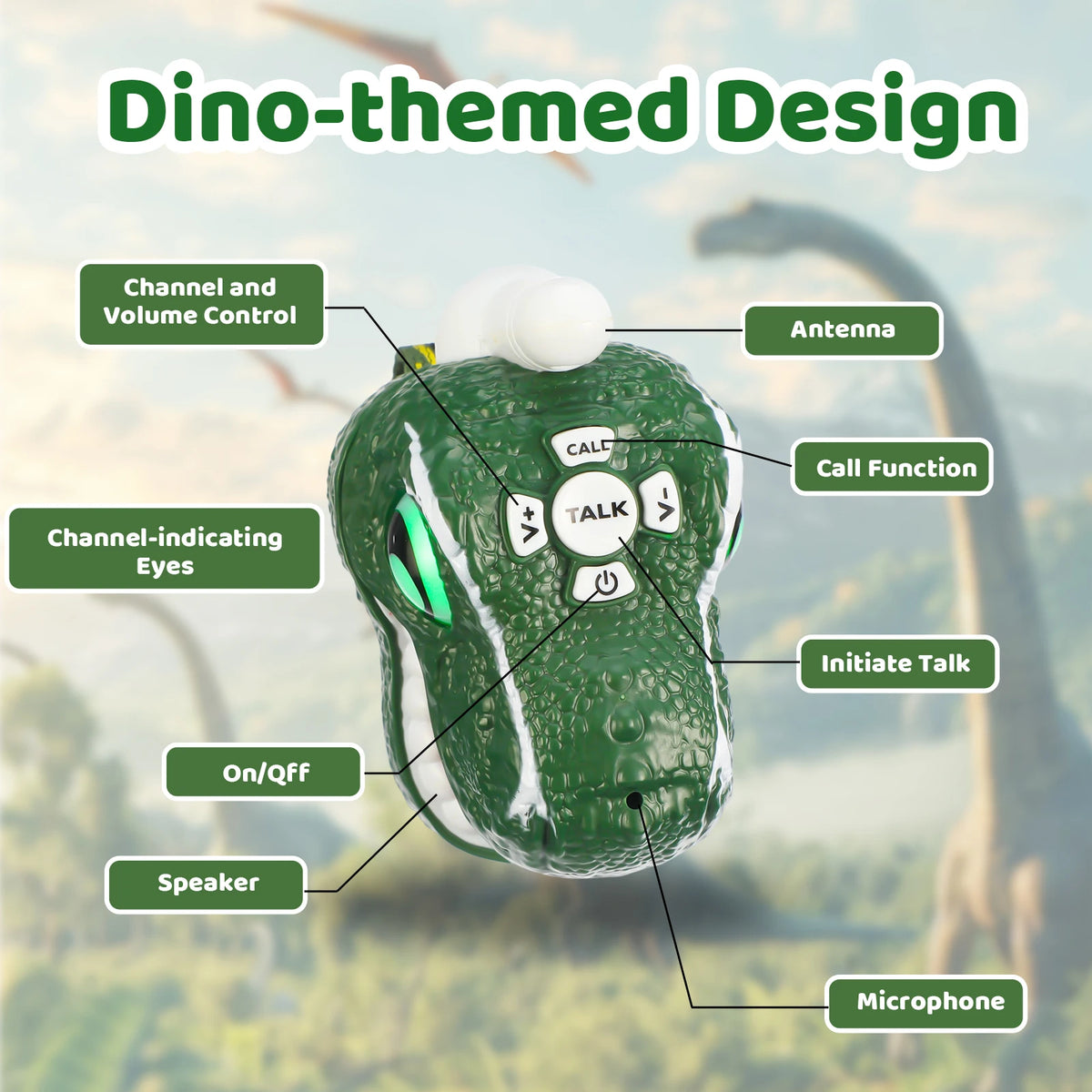 Dinosaur Toys Walkie Talkies for Kids 2 Pack, Wrist Walkie Talkie Watch Toys for Boys Girls Age 3-12, T-Rex Dino Watch Toys.