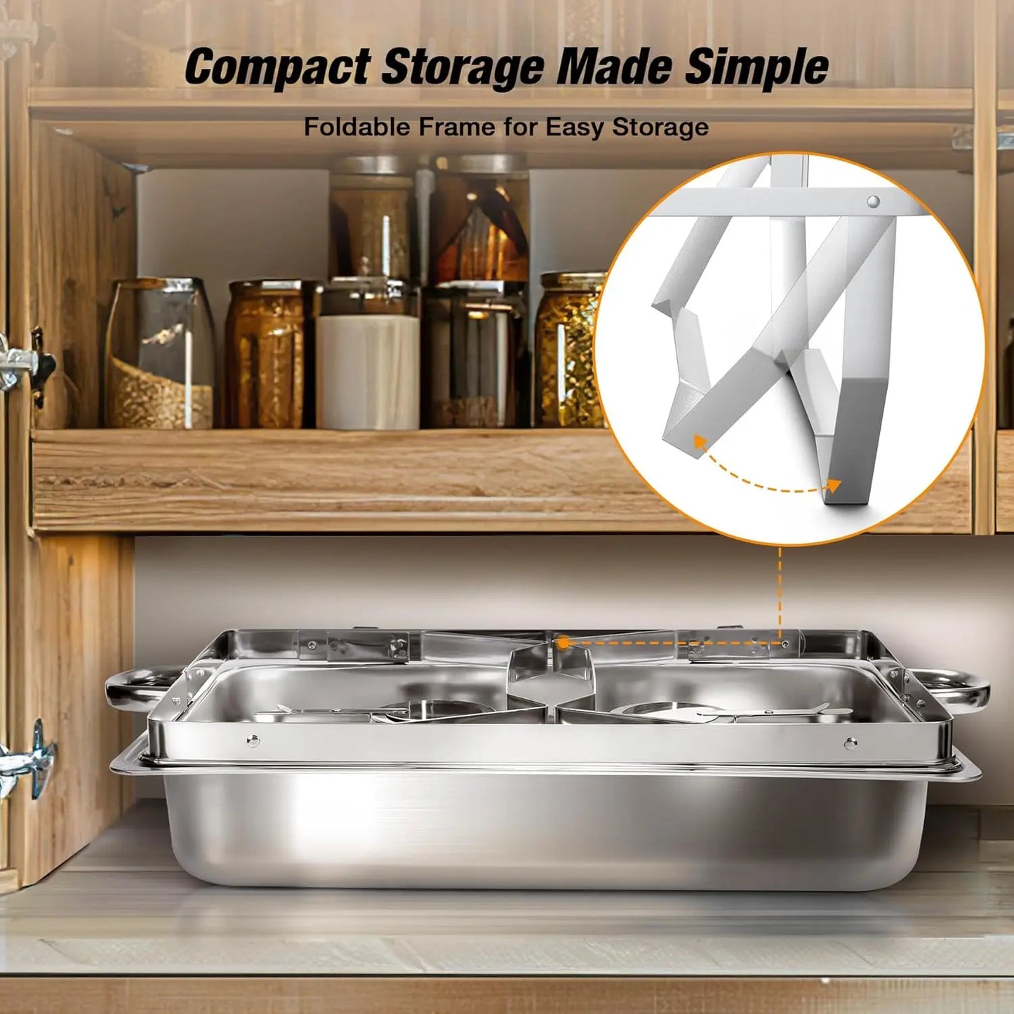 2/4/6 Pack 8QTChafing Dish Buffet Set Stainless Steel Food Warmer Kit with Lids Holders