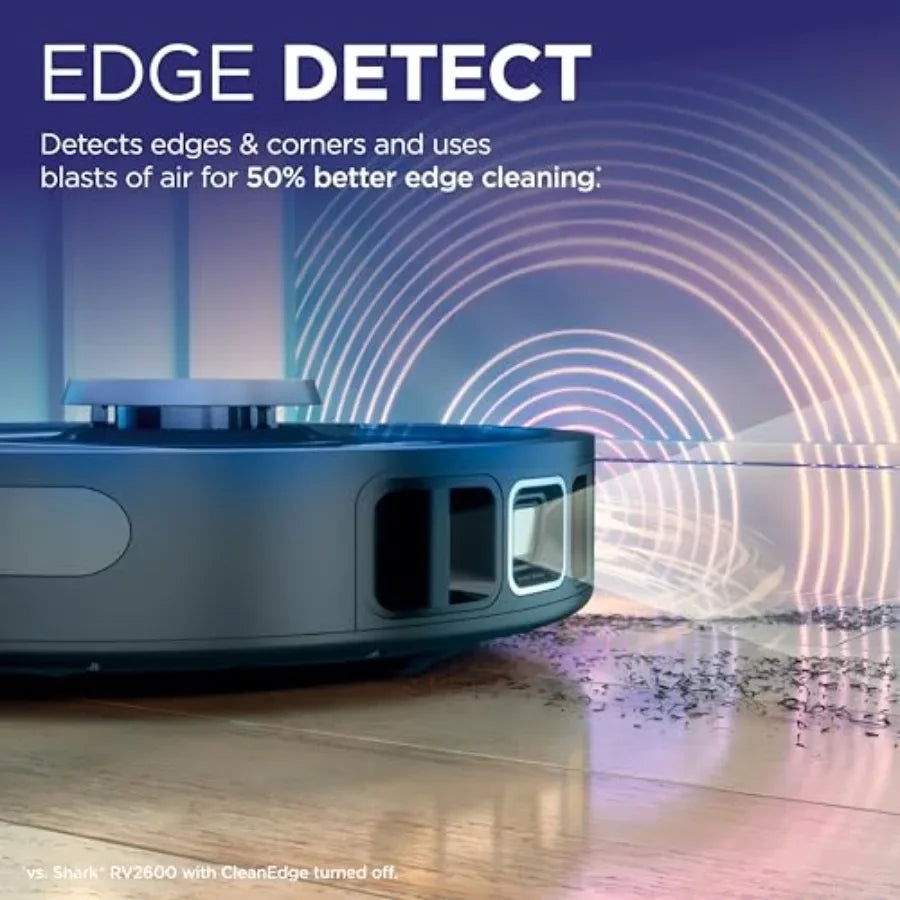 PowerDetect Self-Empty Robot Vacuum for pet hair, ABS plastic, black, Never Stuck Technology, auto deep-clean carpets hard floors
