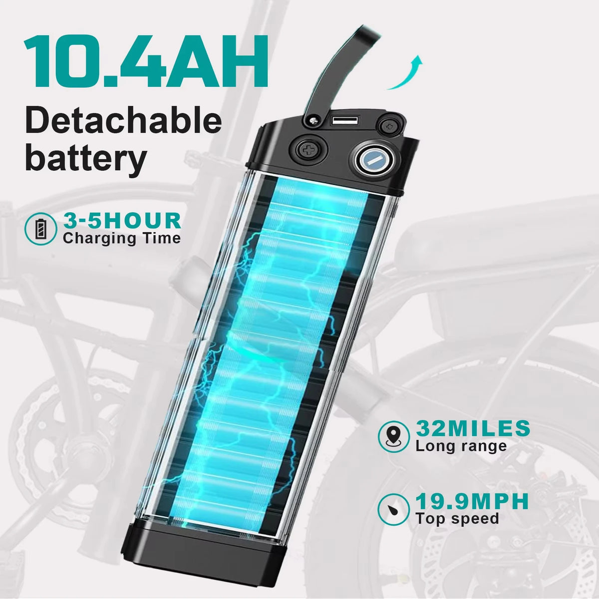 Adult and Adolescent Electric Bicycles, 20MPH, 560W Motor, 48V Detachable Battery, 14 inch Folding Electric Bicycle,.