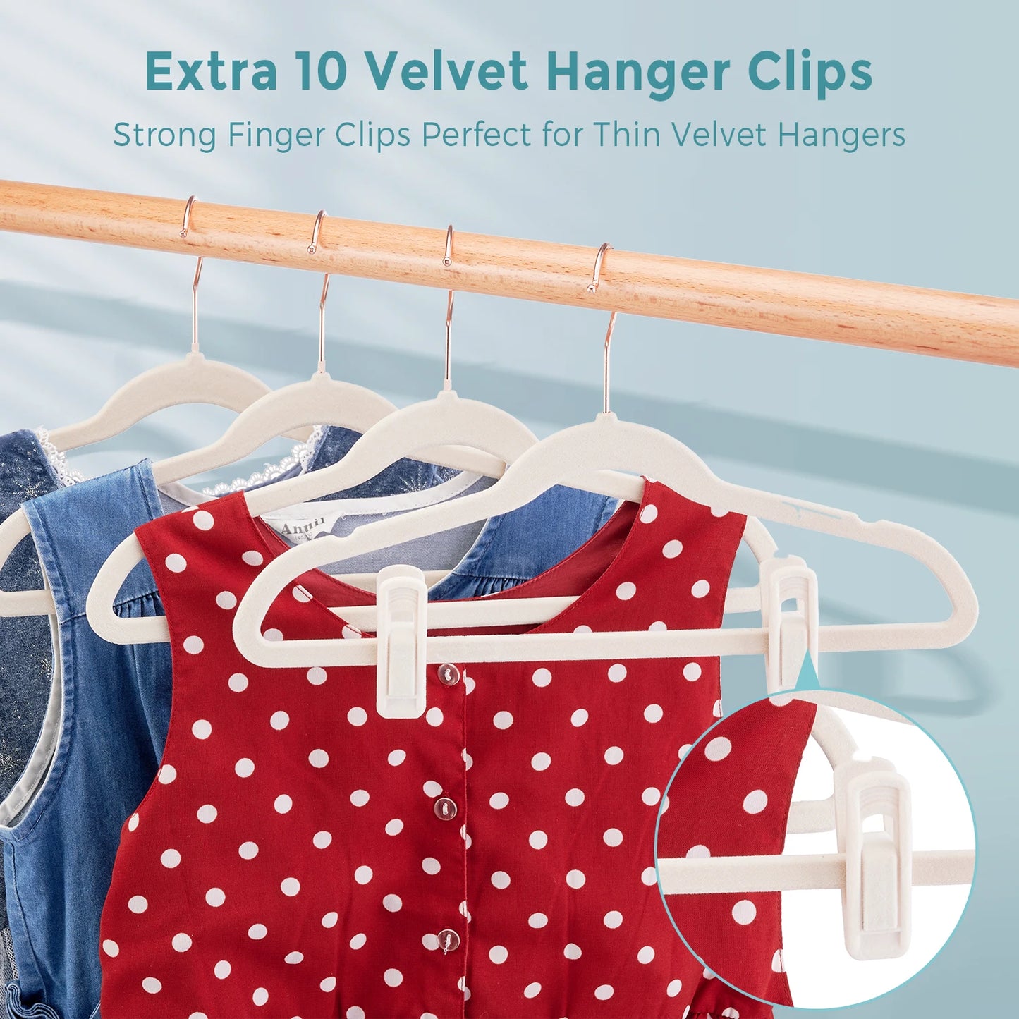 Baby Velvet Hangers 30/50 Pack - 11 Inch Premium Felt Non Slip Kids Hanger for Infant & Toddler Clothes.