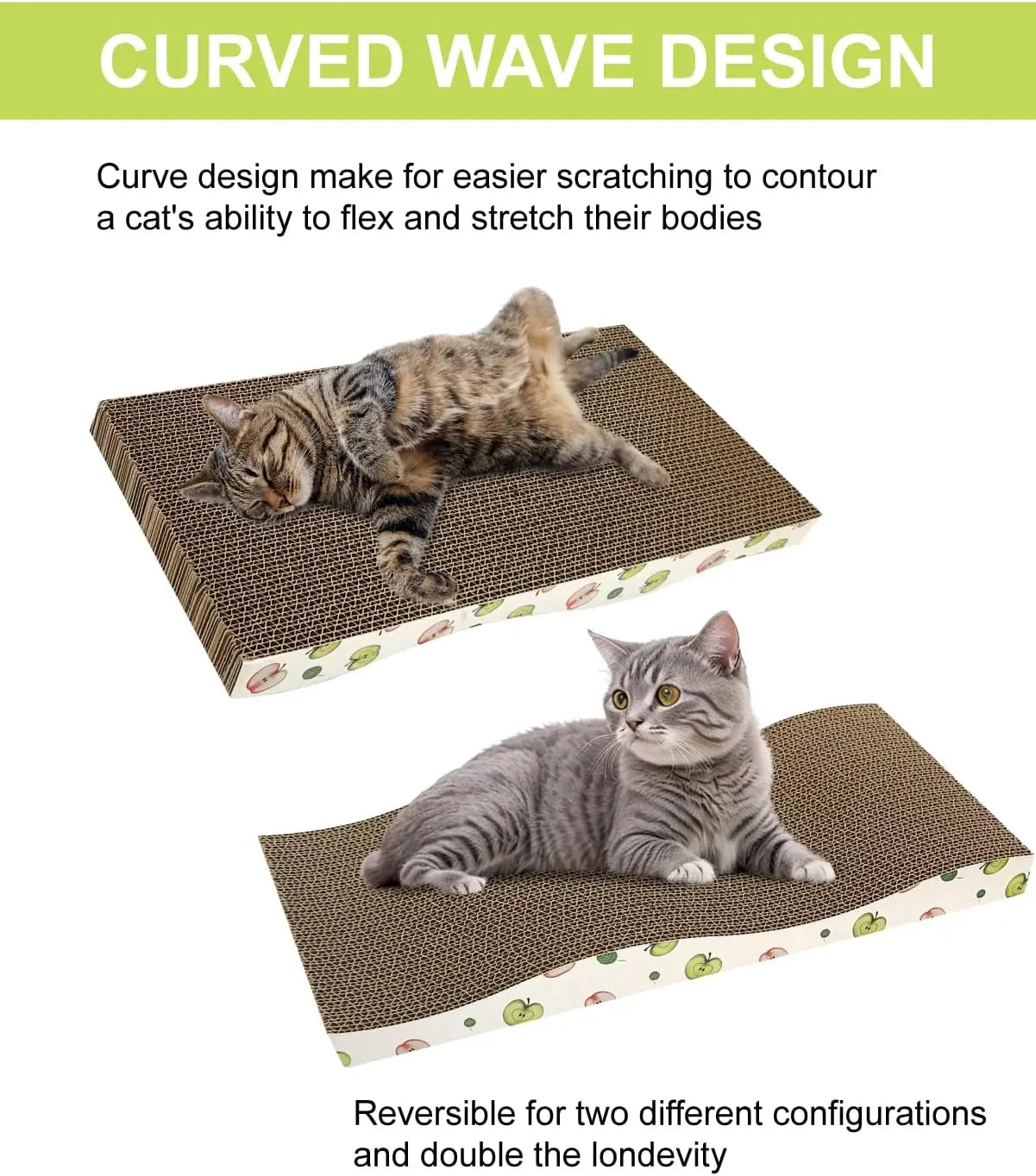 Cat Scratching Board, 2-Pack Corrugated Cat Scratcher