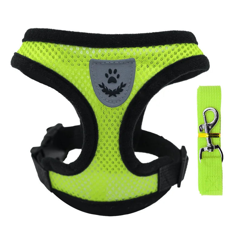 Hot summer small dog pet chest and back breathable dog chest and back suit cat outdoor traction rope .