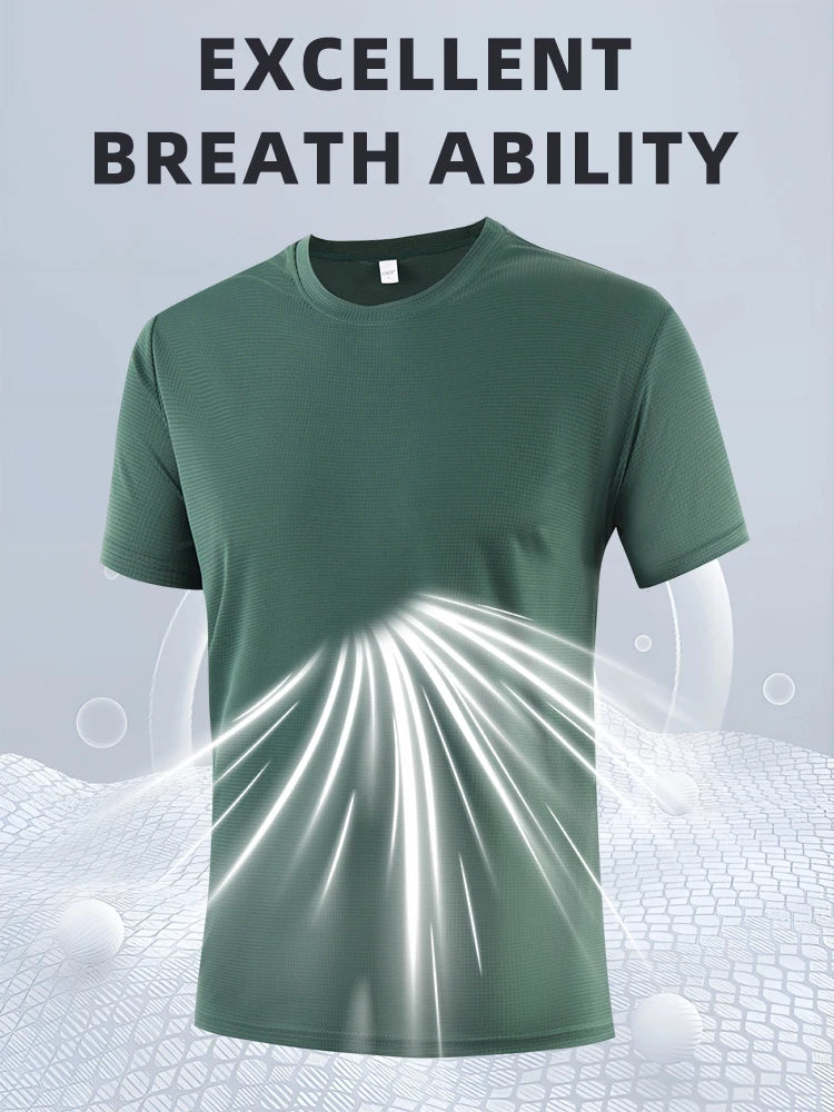 6-Pack Men's Breathable Polyester Crew Neck T-Shirts - Lightweight, Moisture-Wicking