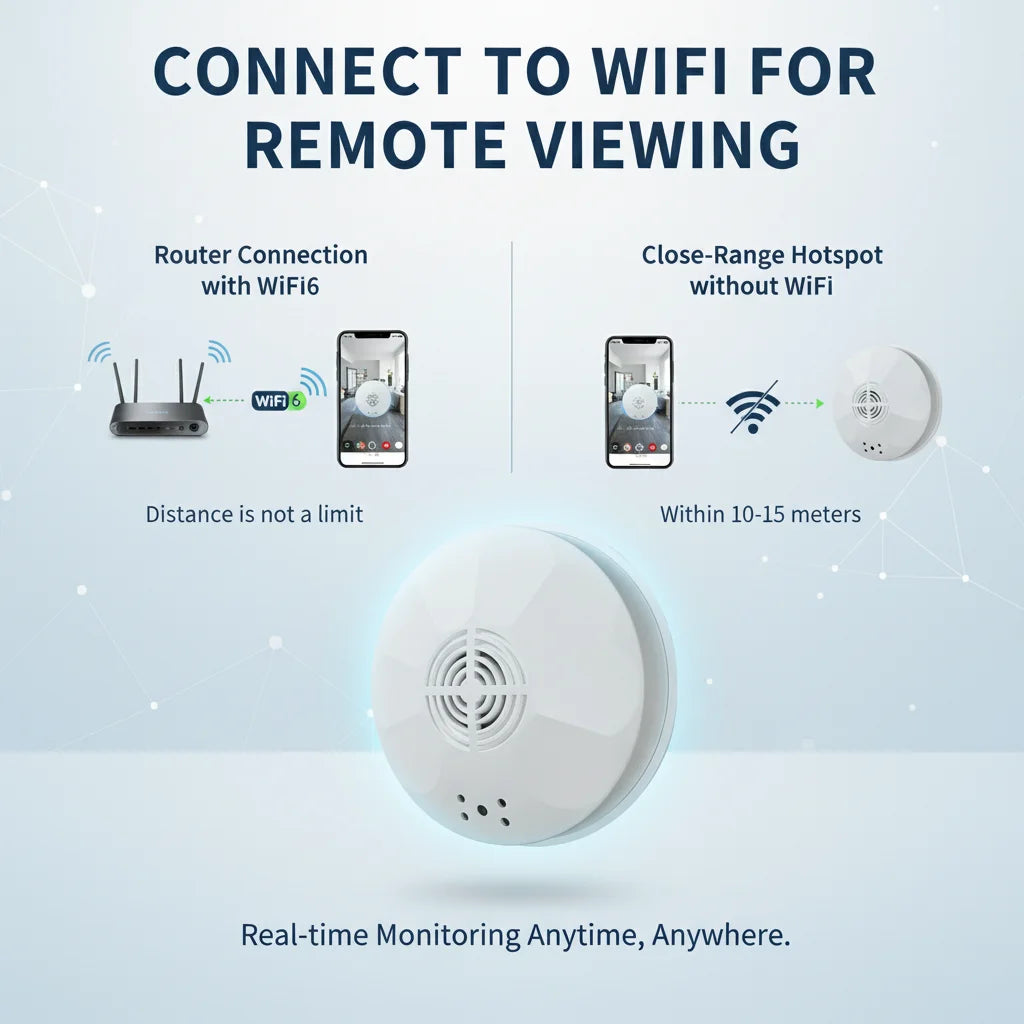 Mini Security Camera 1080P HD, WiFi Remote View, Motion Detection & Recording, Ceiling-Mounted