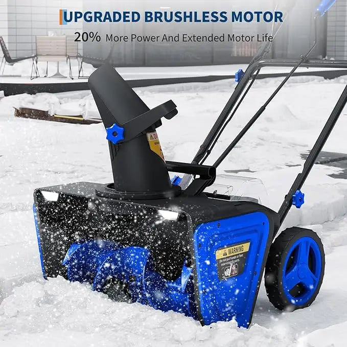20V Electric Snow Blower, 20-Inch, 2X 4.0Ah Batteries & Charger