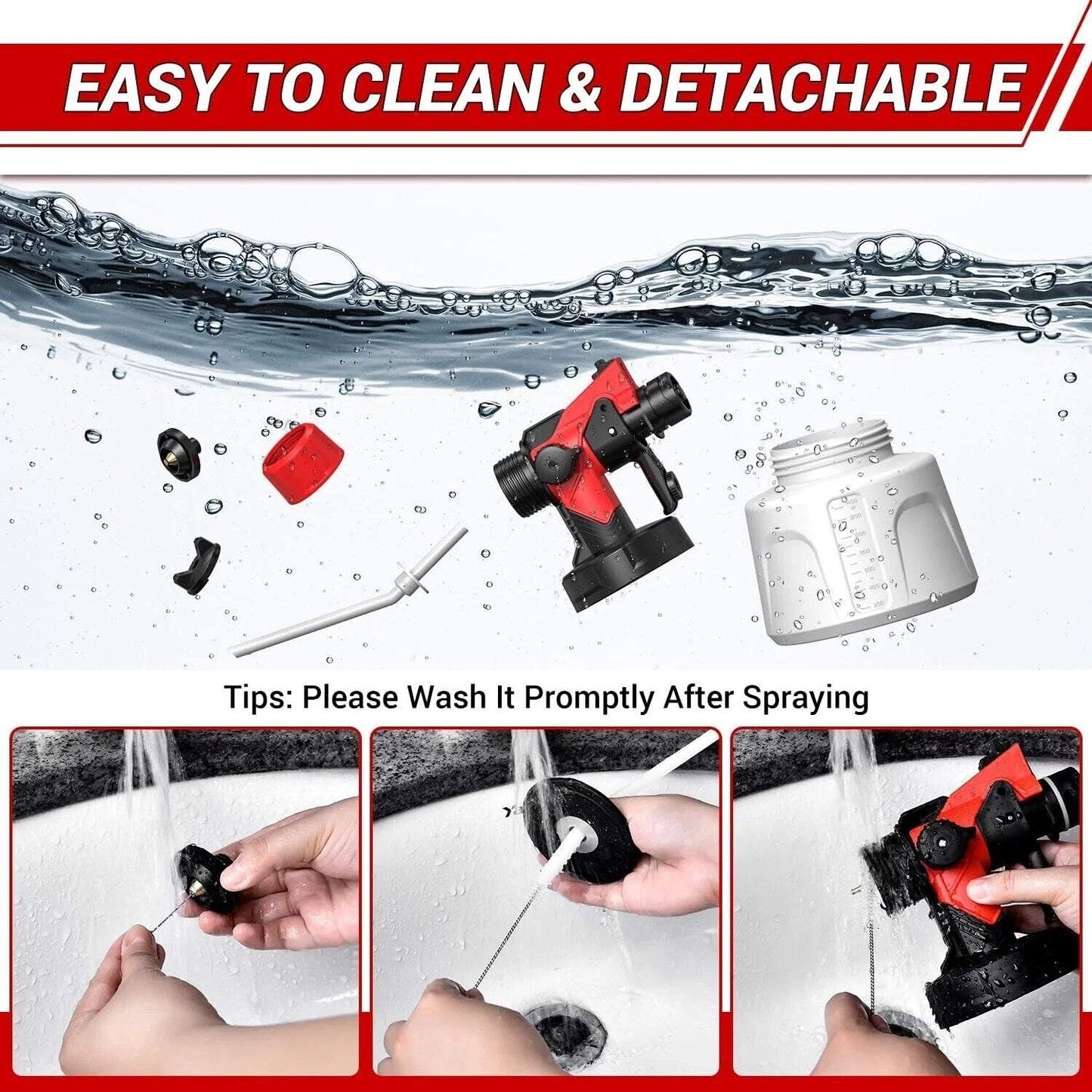 1400ML Electric Spray Gun 850W High Power Paint Sprayer . 4 Size Copper Nozzle