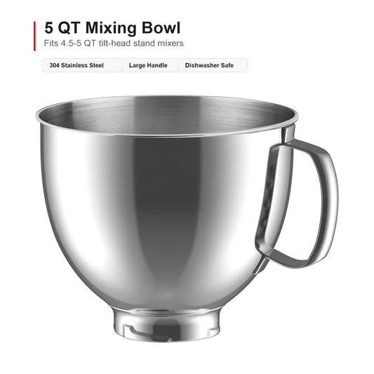 Mixing Bowl for Kitchenaid Stand Mixer Fits 4.5 5Q Tilt Head.5 Quart .