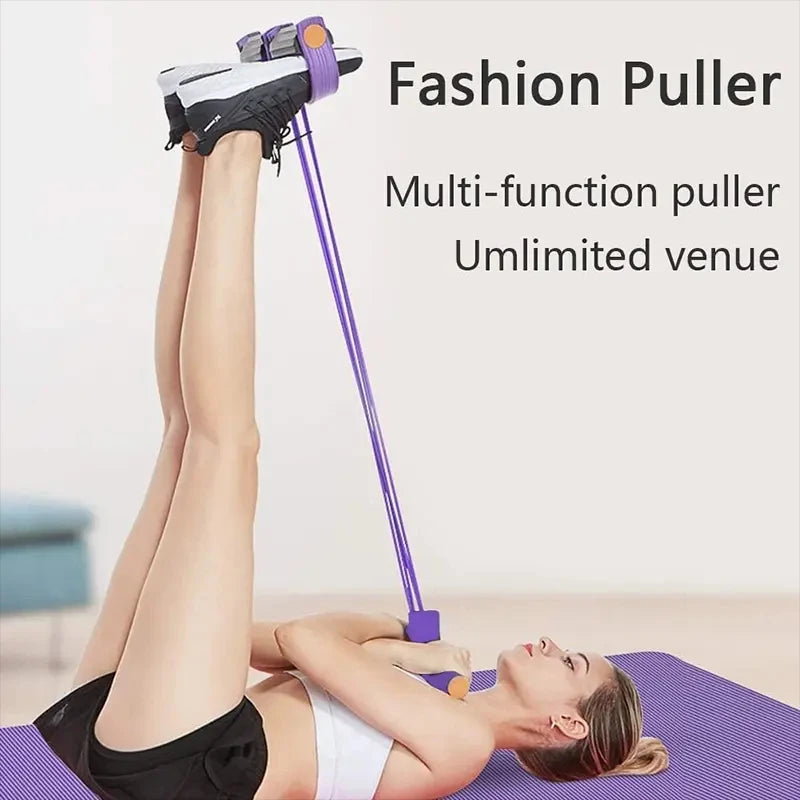 1PC Home Fitness Resistance Bands Set - 4 Elastic Pull Ropes for Full Body Workout