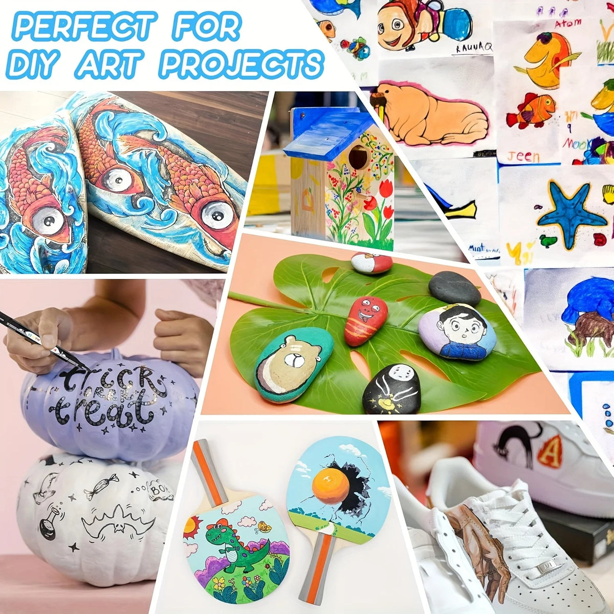 TBC The Best Crafts 120 Colors Acrylic Paint Markers, Professional Art Use Waterproof, Non-Toxic, Odorless, .
