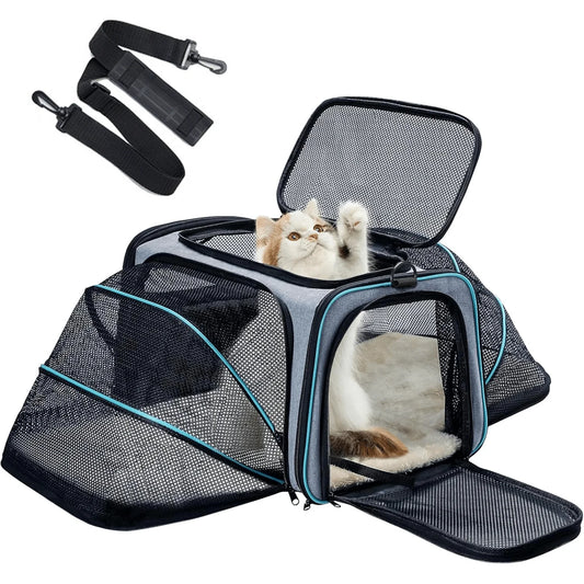 Airline Approved Pet Carrier, Cat Carrier, Dog Carrier With Removable Fleece Pad, .