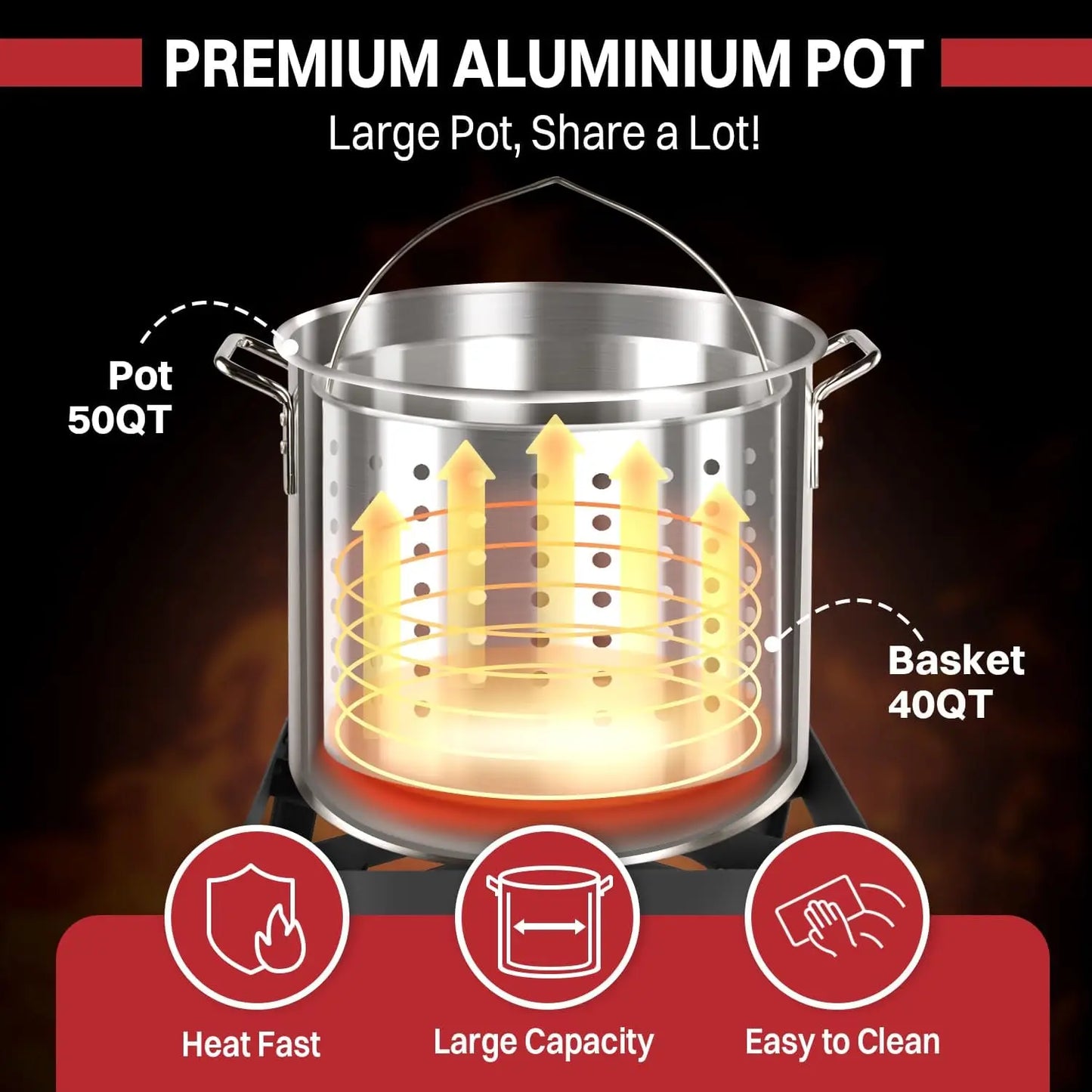 Outdoor Crawfish Boiler Seafood Boil Kit Includes Crab Pot