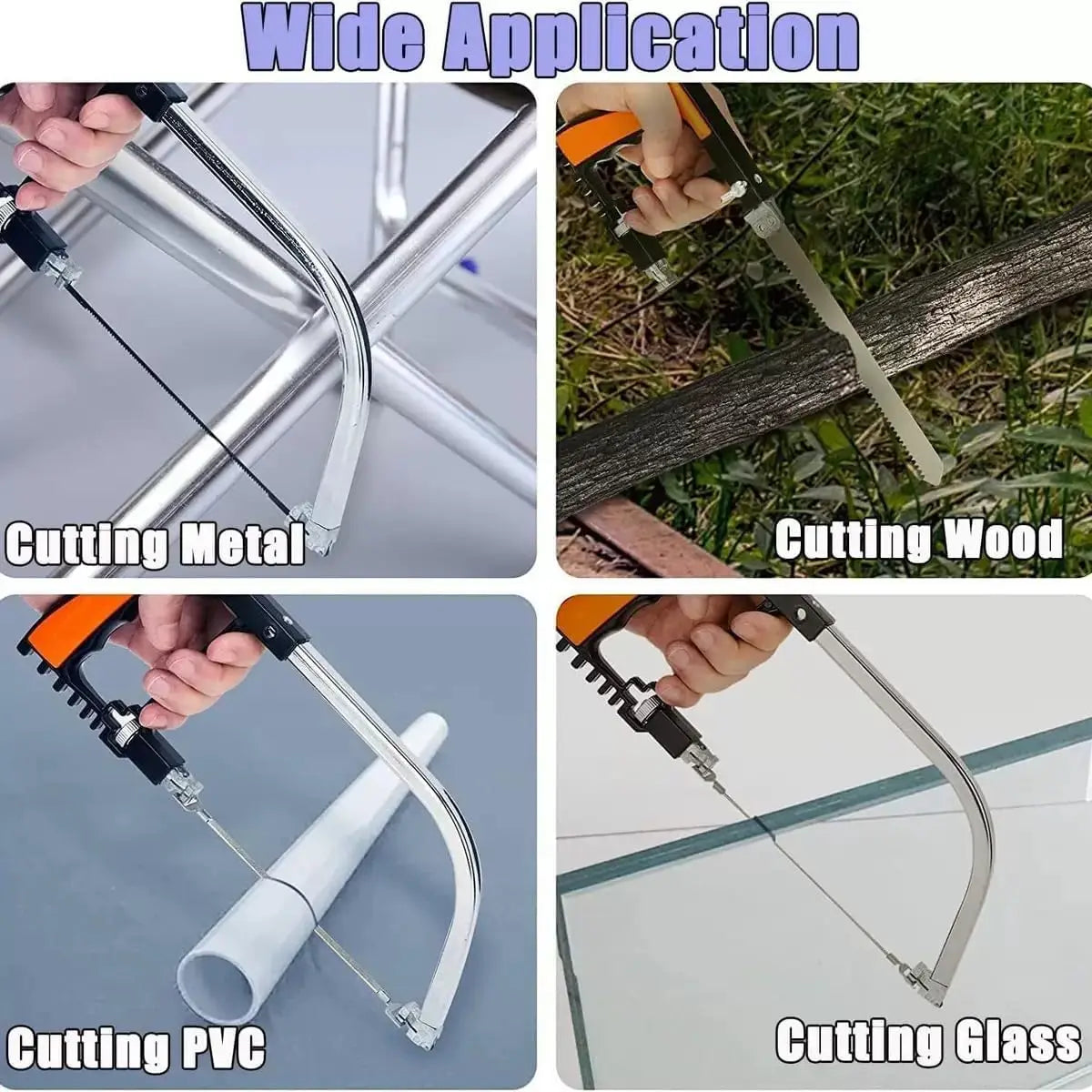 12Pcs Multifunction Handsaw Set: Hacksaw, Coping, Bow,.