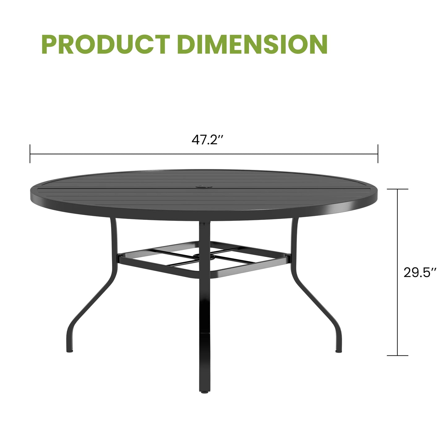 7-Piece Outdoor Dining Set for 6, Round Patio Table with 6 Chairs, .