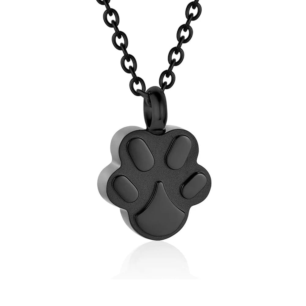 Pet Cremation Jewelry for Ashes Pendant Paw Print Pet Urn Necklace .
