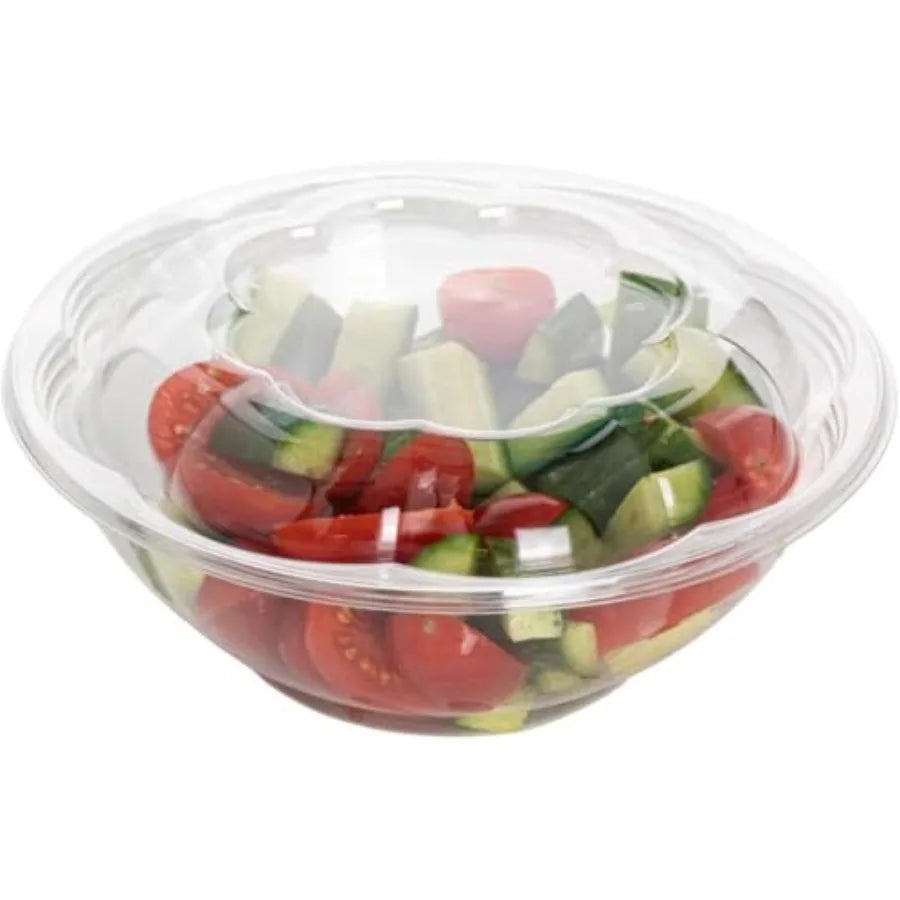 Disposable Plastic Salad Bowls with Airtight Lids .