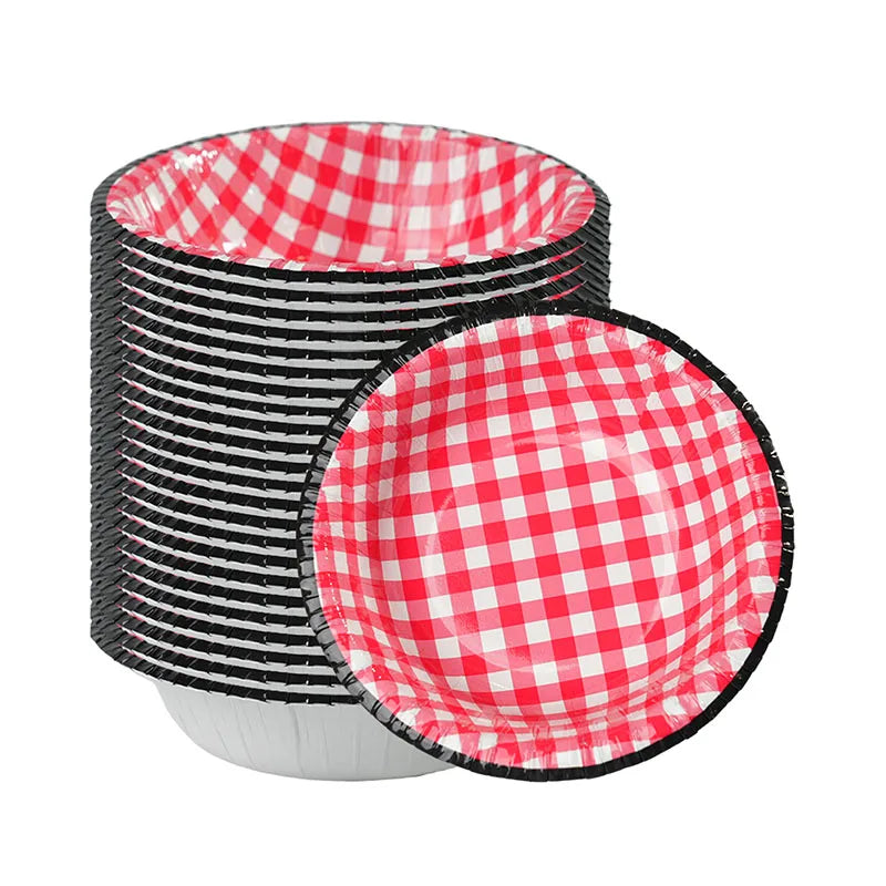 200ml Disposable Paper Bowls Microwave-Safe .Wood Grain Design.