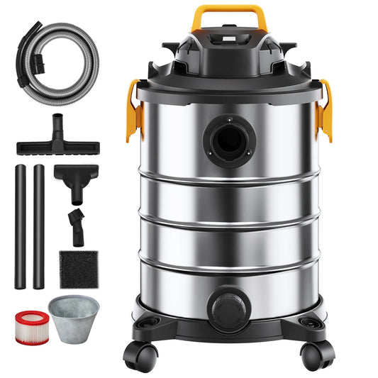 .Stainless Steel Wet Dry Shop Vacuum.  Small Shop Vac .  Pet  Hair