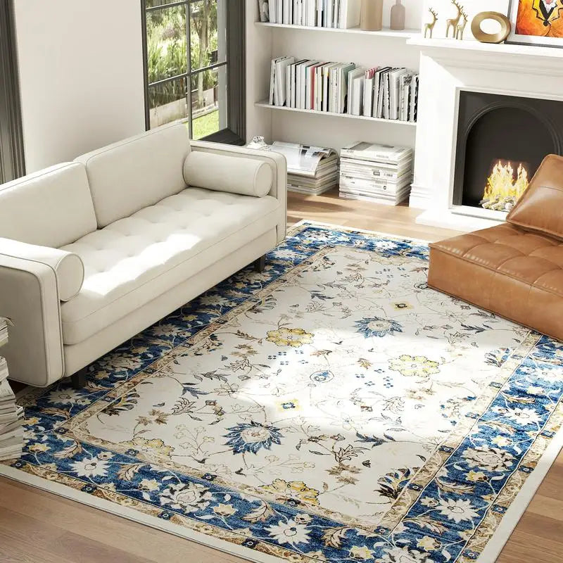 Machine Washable Area Rug 8x10, Blue