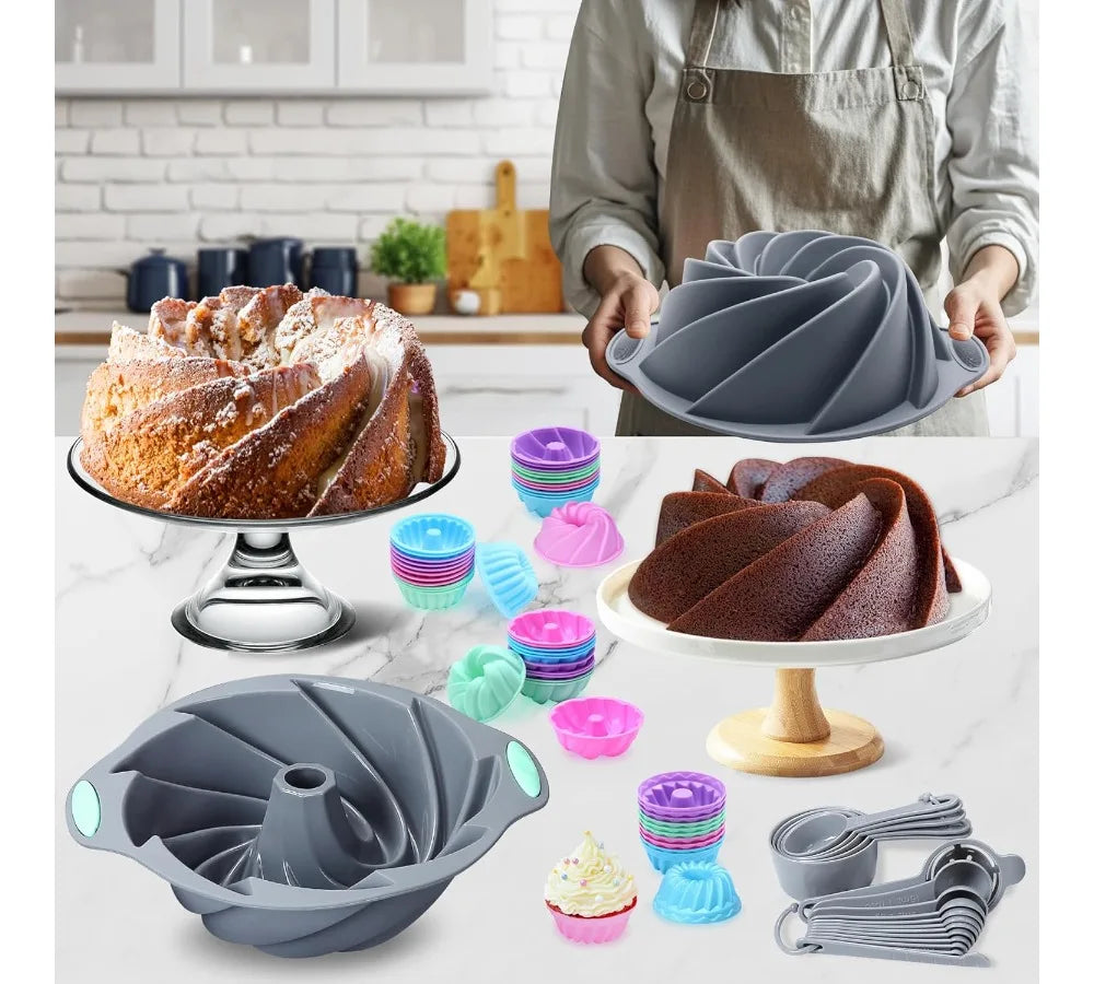 72-Piece Silicone Bakeware Set, Nonstick Oven Pans