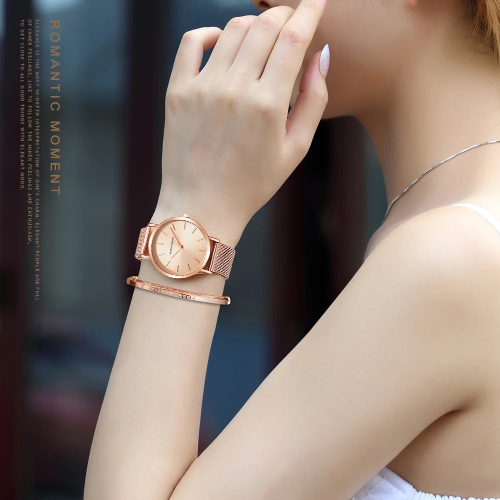 . Top Brand Hot Selling Quartz Watch Women Simple Elegant Steel. 36mm .Clock Banquet Matching & Work Leisure .