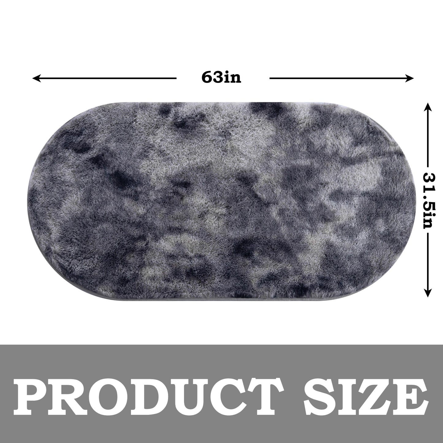 Fluffy Oval Rug Carpets . Warm Floor Mat Doormat Salon Pile Rug 80*160cm Plush Rug