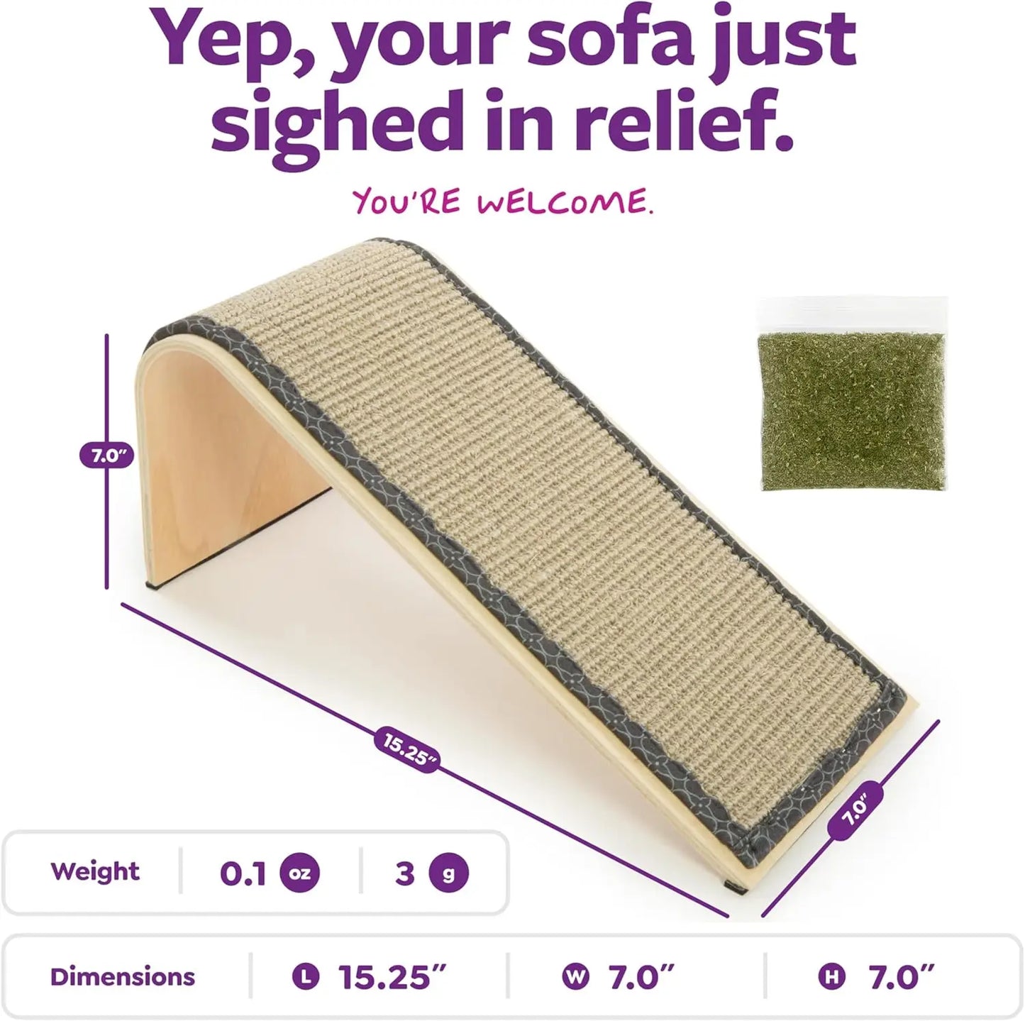 Natural Sisal Angle Ramp Cat Scratcher,